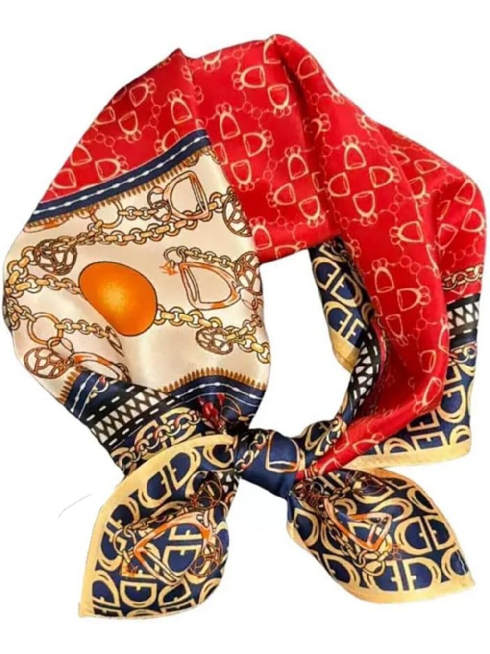 100% Silk Square Scarf for Hair - 25.6" Stylish Neckerchief & Headscarf for